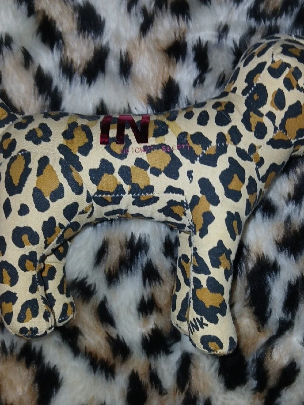 PINK Victoria's Secret Floral & Leopard Plush Dog Toys - Pink & Tan - Picture 4 of 4